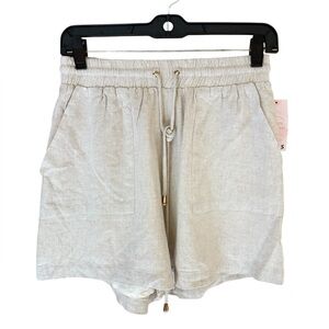 Neutral Ground Beige Linen Shorts Size Small NWT Lightweight Summer Casual Chic